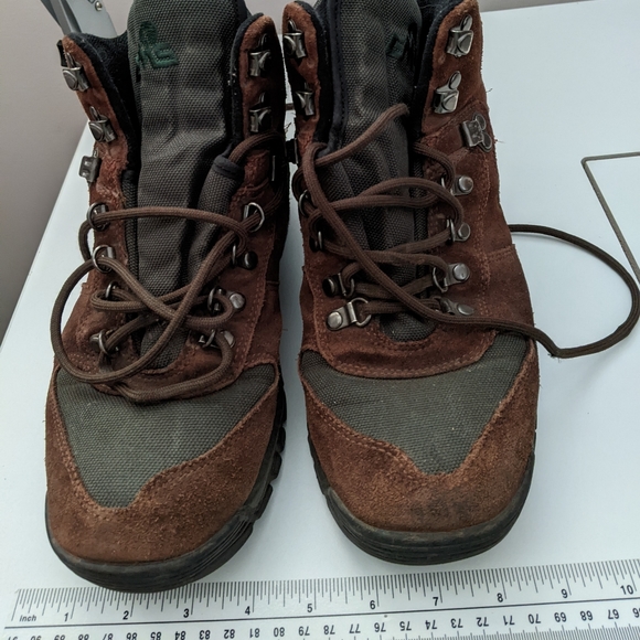 EMS Day Hiker, Brown suede Boots w green accents, Men's size 9, Original Owner - Picture 2 of 14